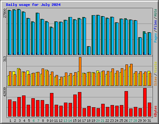 Daily usage for July 2024